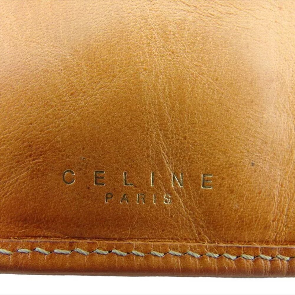 CELINE Bi -fold Wallet Macadam Beige PVC x Leather Authentic USED - Picture 10 of 11
